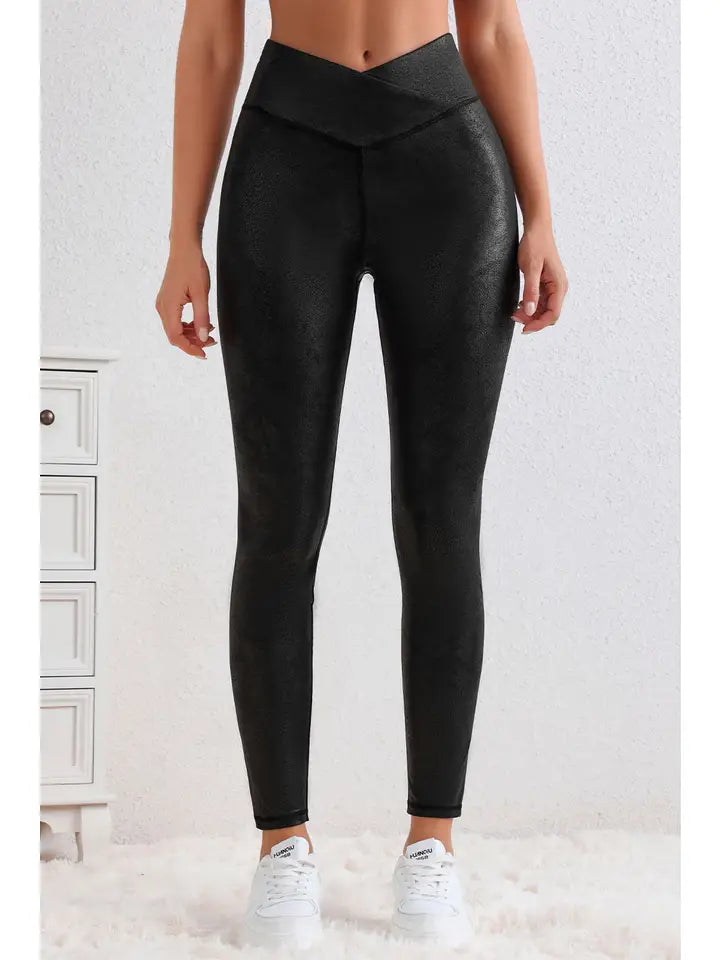 Leather Criss Cross Leggings