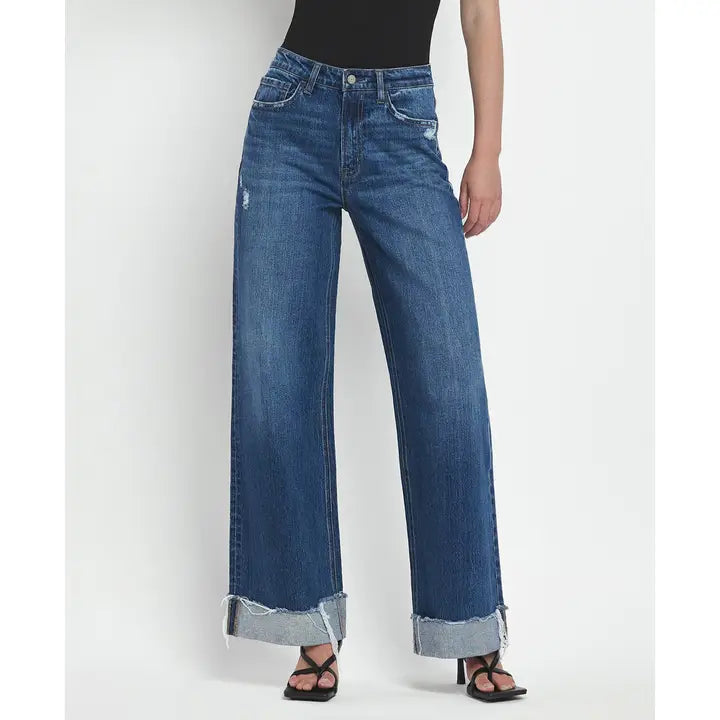 High Rise Cuffed Jeans