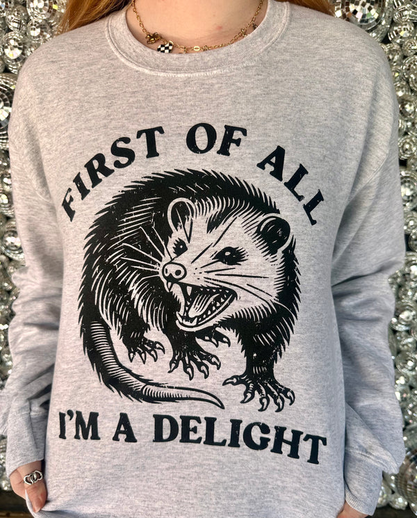 First Of All, I'm a Delight Sweatshirt