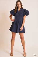 Eyes On Me Bubble Sleeve Dress