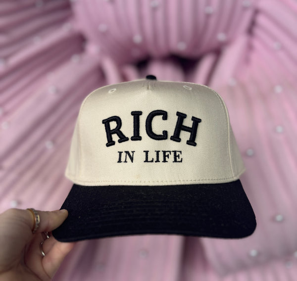 Rich in Life Embroidered Hat