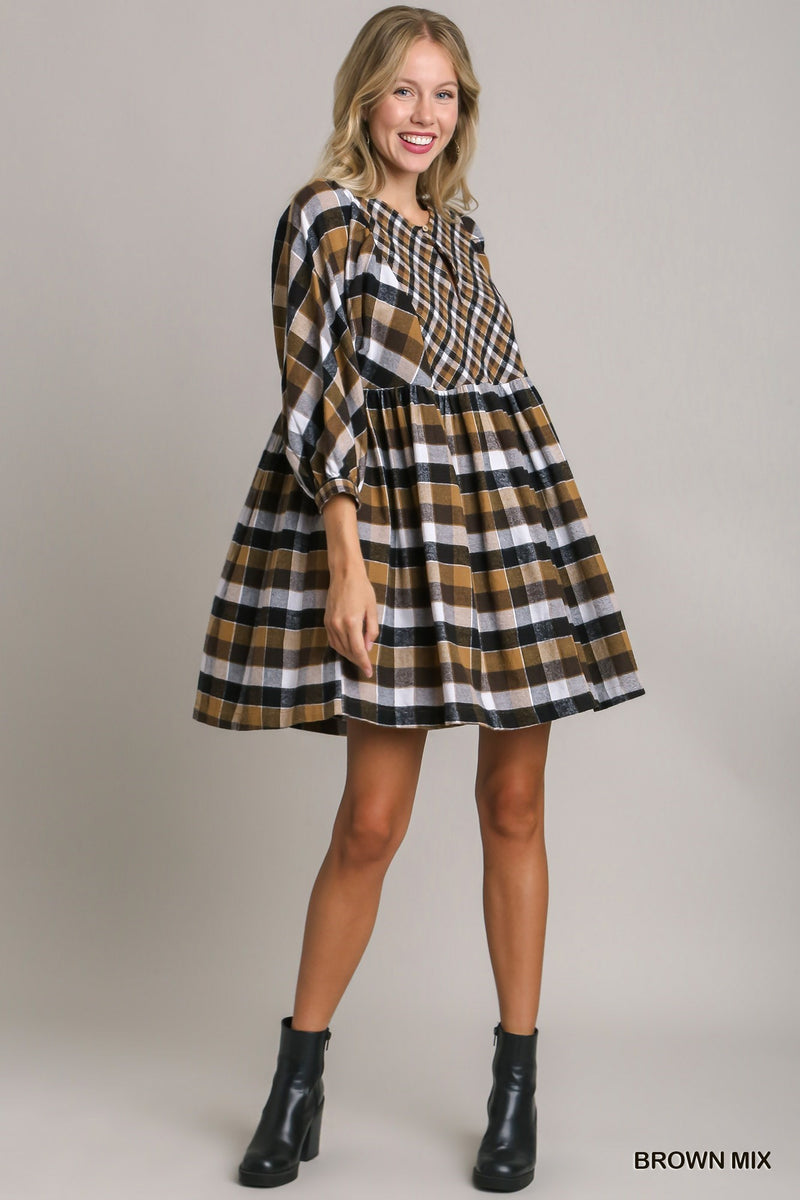 Plaid Darling Babydoll Dress