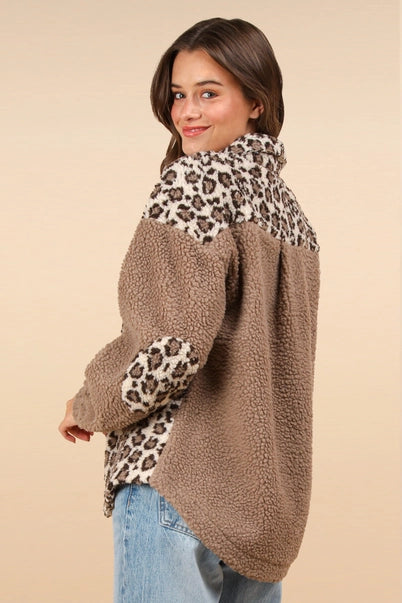 Leopard Print Fleece Jacket