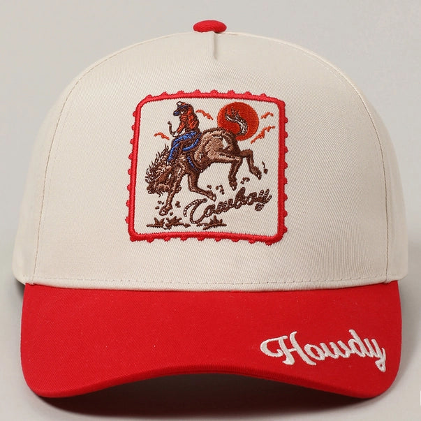 Howdy Cowboy Horse Embroidered Hat